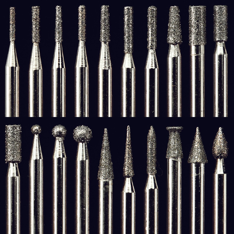 Diamond Dust Carving Burr Set - 1/8" Shank - 20 Pack